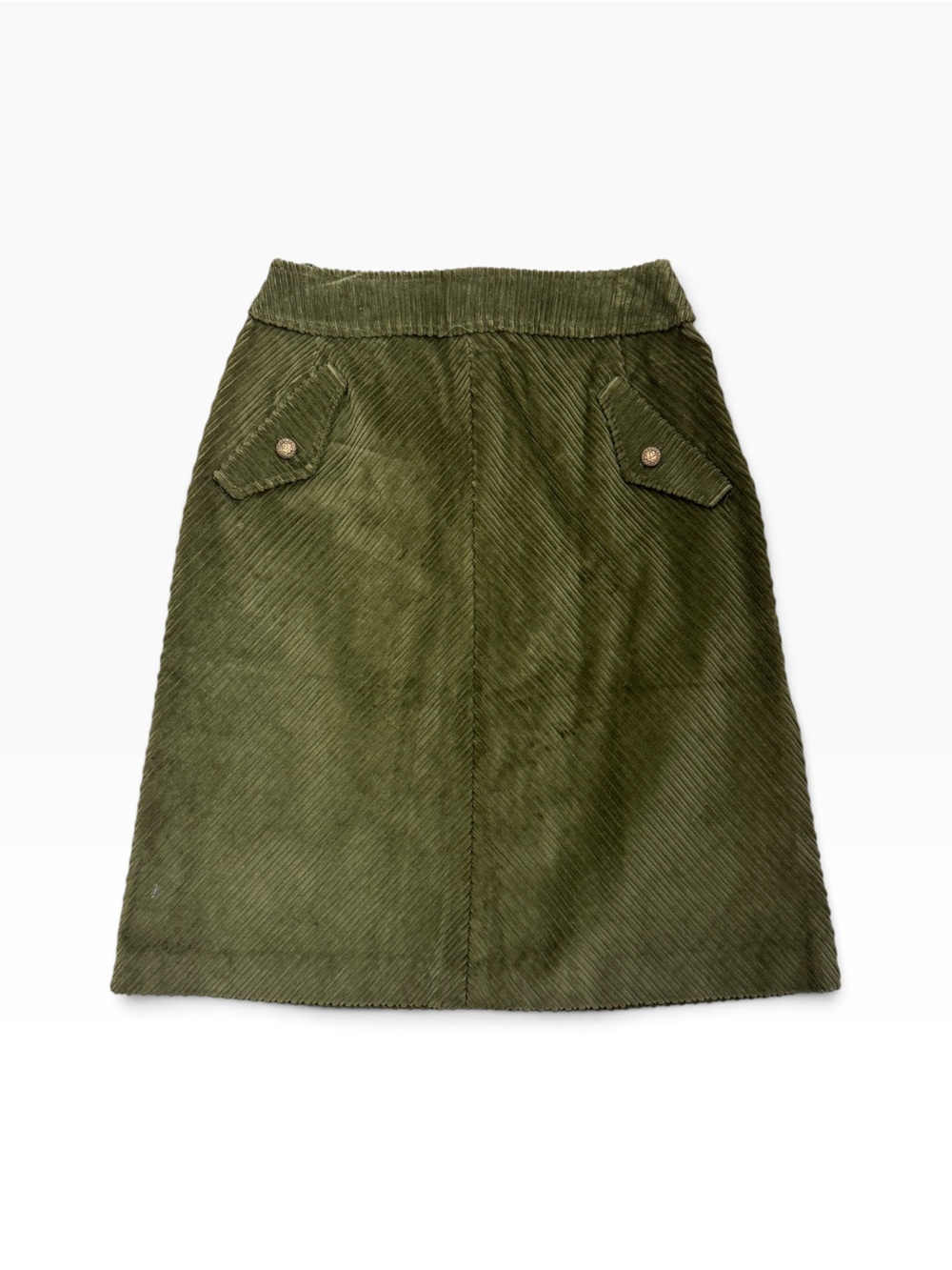 Vintage 70s Bobbie Brooks Olive Green Corduroy Skirt XS/S